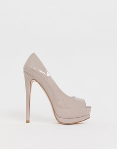Туфли на высоком каблуке и платформе ASOS DESIGN Playful - Бежевый