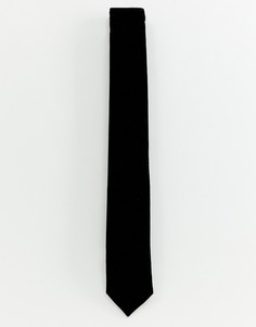 Черный бархатный галстук Burton Menswear - Черный