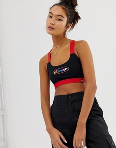 Кроп-топ с логотипом и перекрестными бретельками Ellesse - Черный