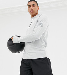 Топ с молнией до груди и длинными рукавами Reebok - Серый