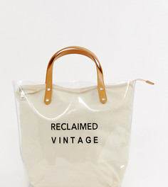 Прозрачная сумка-тоут с фирменной парусиновой подкладкой Reclaimed Vintage inspired - Коричневый