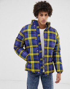 Дутая куртка в клетку Pull&Bear - Желтый