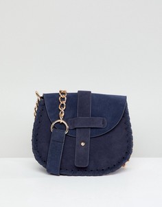 Темно-синяя сумка с плетеной отделкой Yoki Fashion - Темно-синий