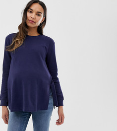 Темно-синий свитшот с завязкой сбоку ASOS DESIGN Maternity - Темно-синий
