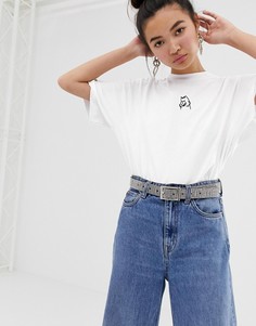 Oversize-футболка с вышивкой Lazy Oaf - Белый