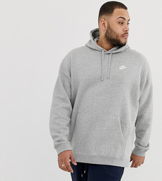 Серый худи с логотипом-галочкой Nike Plus 804346-063 - Серый