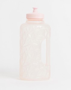 Розовая бутылка для воды с граненым дизайном Typo - Мульти