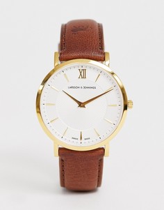 Часы с кожаным ремешком Larsson & Jennings Lugano Sloane 40 мм - Коричневый