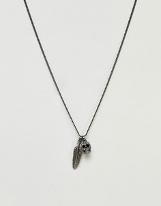 Серебристое ожерелье с подвесками и кристаллами Swarovski от Simon Carter - Серебряный