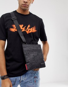 Черная сумка через плечо со сплошным принтом логотипа Diesel - Черный