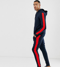 Темно-синий спортивный костюм (худи/джоггеры скинни) с полосками ASOS DESIGN tall - Темно-синий