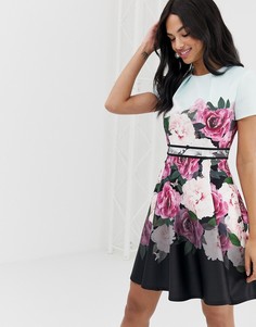 Короткое приталенное платье с цветочным принтом Ted Baker Wilmana - Мульти
