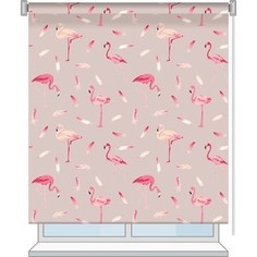 Рулонная штора Волшебная ночь 80x175 Стиль Лофт Рисунок Flamingo