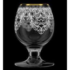 Набор бокалов для бренди 6 штук 250 мл М-Декор Византия гравировка золото (1714-ГЗ)