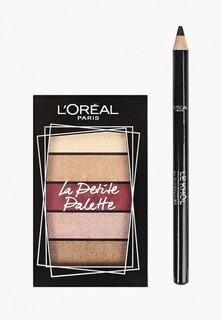Набор для макияжа глаз LOreal Paris LOreal Мини-палетка теней для век "La Petite Palette" и карандаш для глаз "Color Riche" Le Smoky, оттенок 201, Итальянский эспрессо в подарок