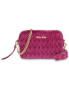 Miu Miu стеганая бархатная сумка на плечо