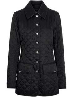 Burberry Logo Button Diamond Quilted Jacket