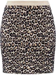 Miu Miu трикотажная юбка с леопардовым принтом