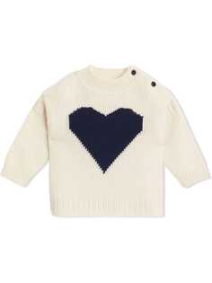 Burberry Kids свитер с сердцем вязки интарсия