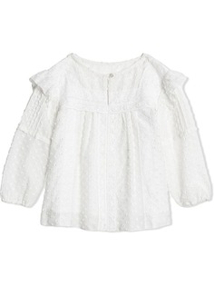 Burberry Kids топ с оборочной отделкой