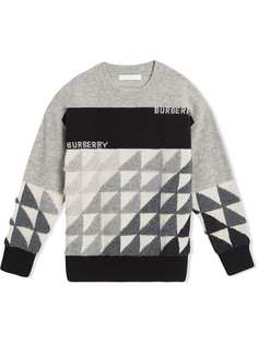 Burberry Kids кашемировый свитер с логотипом вязки интарсия