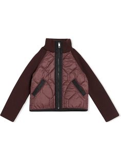 Burberry Kids стеганая куртка с трикотажными рукавами