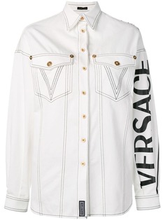 Versace джинсовая рубашка с логотипом