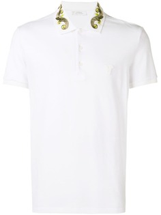 Versace Collection рубашка-поло с вышивкой на воротнике