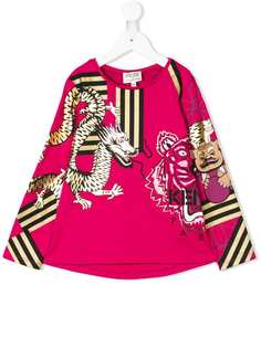 Kenzo Kids толстовка с логотипом и графическим принтом