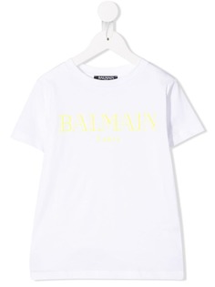 Balmain Kids футболка с принтом логотипа