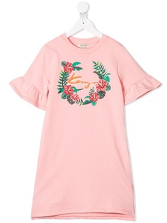 Kenzo Kids платье с цветочным принтом и логотипом