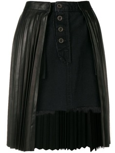 Unravel Project джинсовая юбка с плиссированным верхним слоем