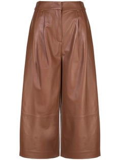 Tibi укороченные кожаные брюки Stella