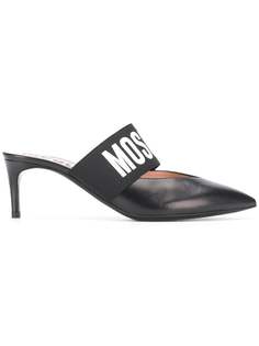 Moschino мюли с ремешком и логотипом