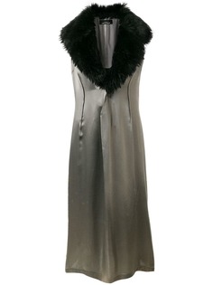 Comme Des Garçons Vintage платье с воротником из искусственного меха