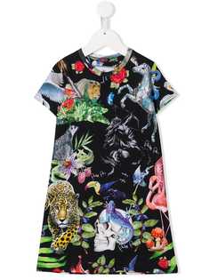 Philipp Plein Junior платье-футболка с принтом Jungle
