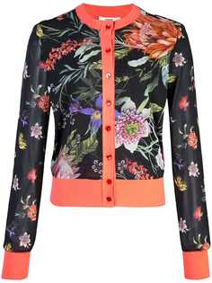 Fuzzi floral intarsia cardigan