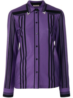 Bottega Veneta блузка с серебристой отделкой на воротнике