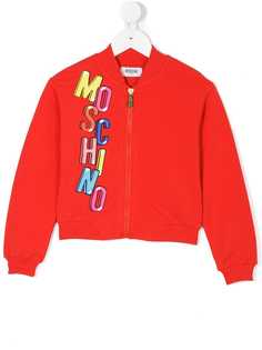 Moschino Kids толстовка на молнии с логотипом