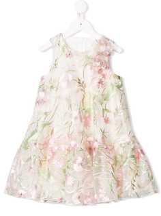 David Charles Kids расклешенное платье с цветочной вышивкой