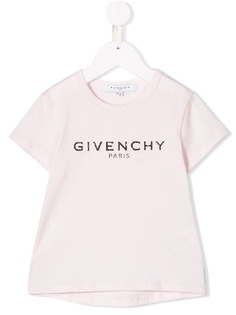 Givenchy Kids футболка с логотипом и эффектом потертости