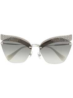 Miu Miu Eyewear "солнцезащитные очки в оправе ""кошачий глаз"" с кристаллами "