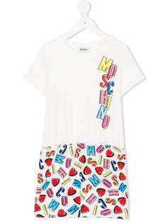 Moschino Kids платье-футболка с принтом-логотипом