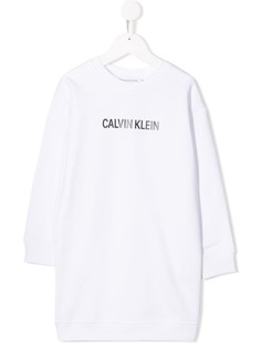 Calvin Klein Kids платье-толстовка с принтом логотипа