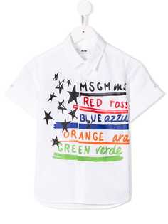 Msgm Kids рубашка с принтом логотипа