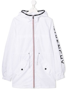 Givenchy Kids непромокаемое пальто с принтом логотипа