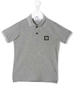 Stone Island Junior рубашка-поло с нашивкой-логотипом