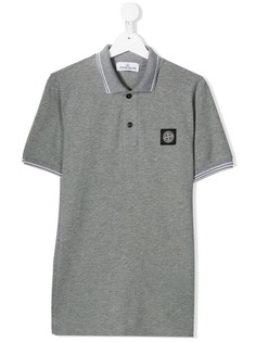 Stone Island Junior рубашка-поло с нашивкой-логотипом