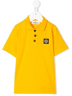 Stone Island Junior рубашка-поло с нашивкой-логотипом