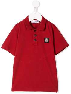 Stone Island Junior рубашка-поло с нашивкой-логотипом